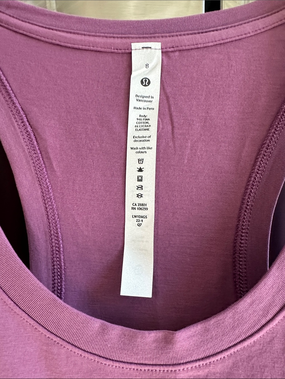 NWT lululemon athletica Love Tank vintage purple size 8 - Picture 3 of 7